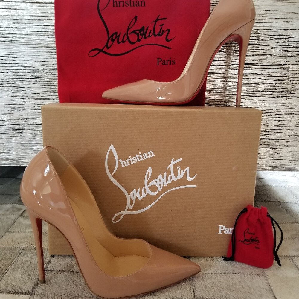 Christian Louboutin So Kate 120mm Pumps – Blush Beige Patent Leather 39